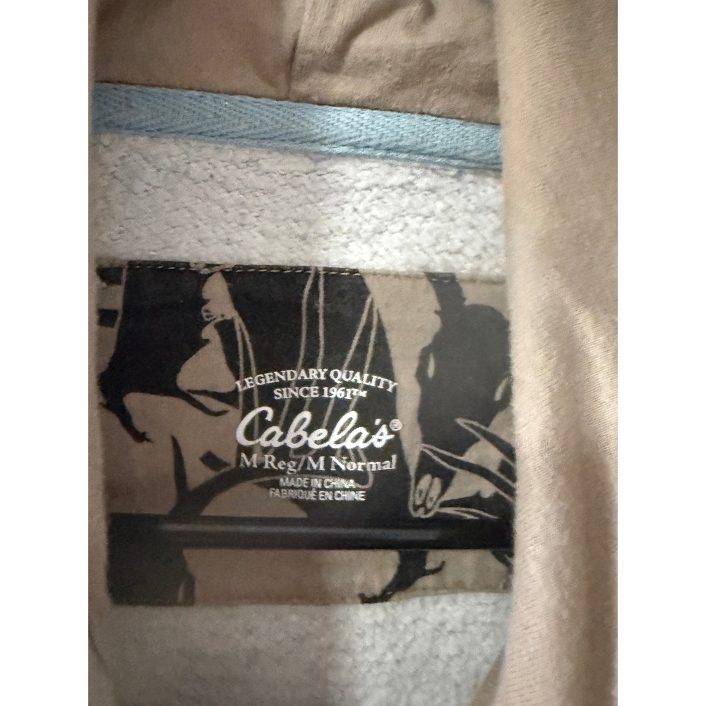 Cabelas Womens Camo Hoodie M Regular Hunted Hunting Graphic Sweatshirt Baby Blue - Picture 4 of 8